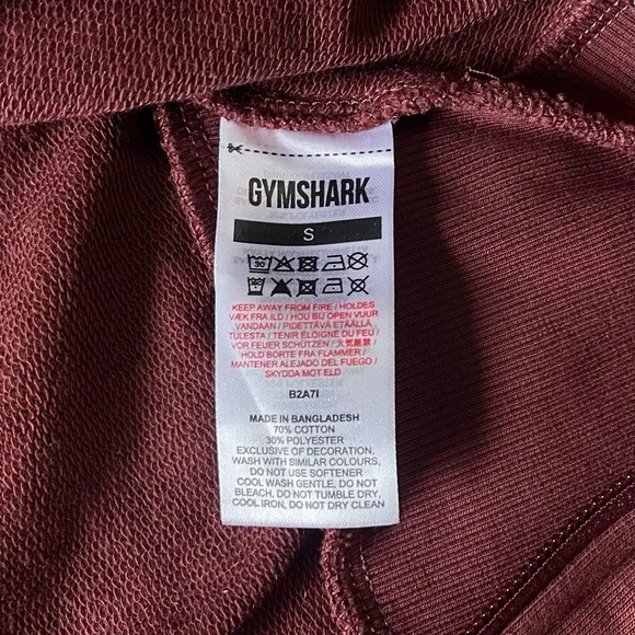Gymshark Cropped Hoodie Women’s Small Pullover Maroon Full Zipped - Picture 7 of 9